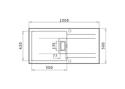 Set chiuveta granit Pyramis KARTESIO 100x50cm si suport multifunctional ROLL UP - EpicHome