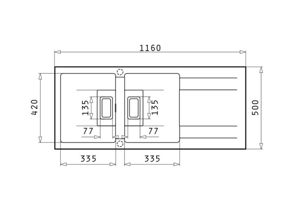 Set chiuveta granit Pyramis KARTESIO 116x50cm si suport multifunctional ROLL UP - EpicHome