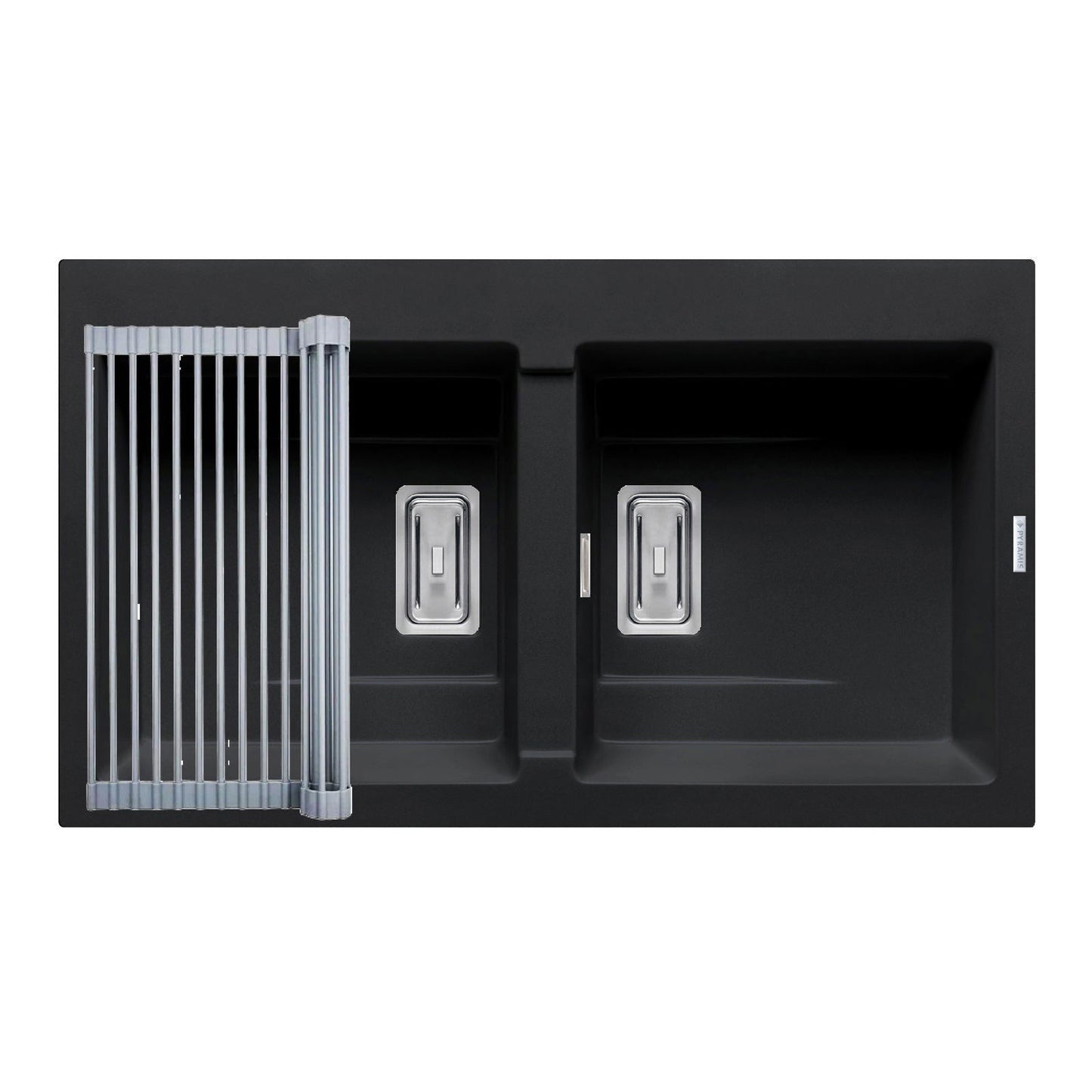 Set chiuveta granit Pyramis KARTESIO 86x50cm si suport multifunctional ROLL UP - EpicHome