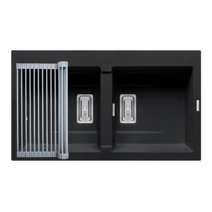 Set chiuveta granit Pyramis KARTESIO 86x50cm si suport multifunctional ROLL UP - EpicHome