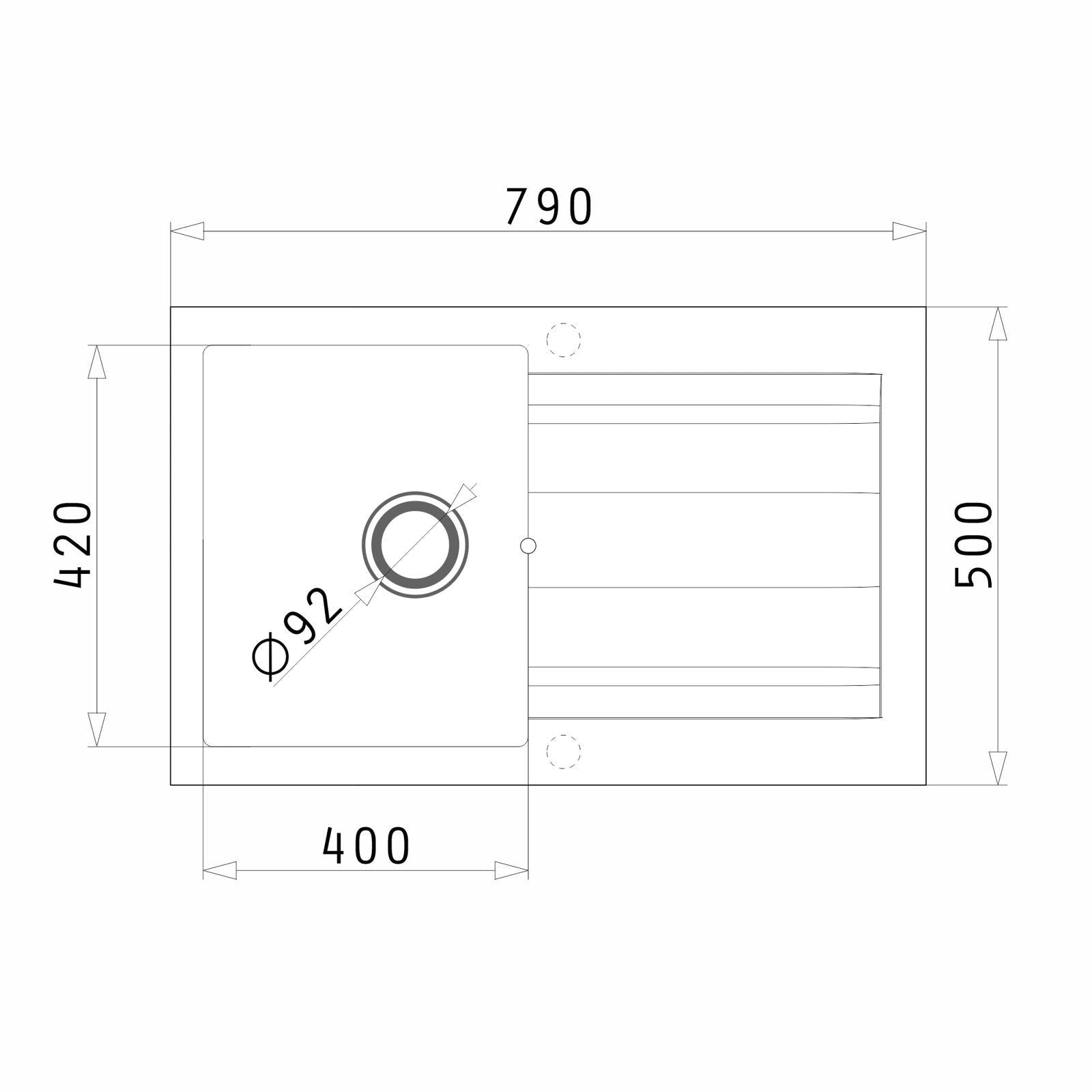 Set chiuveta granit Pyramis NAXOS 79x50cm si baterie ECO BELLO Copper - EpicHome